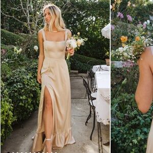 Show Me Your Mumu Clarissa Corset Dress ~ Champagne Luxe Satin in Size S